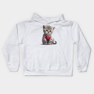 Bundle of love. This kitty cat is a purr-fect valentines gift for your loved one Kids Hoodie